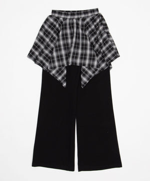 フェイクレイヤードフレアパンツ