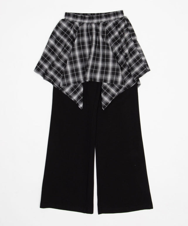 フェイクレイヤードフレアパンツ