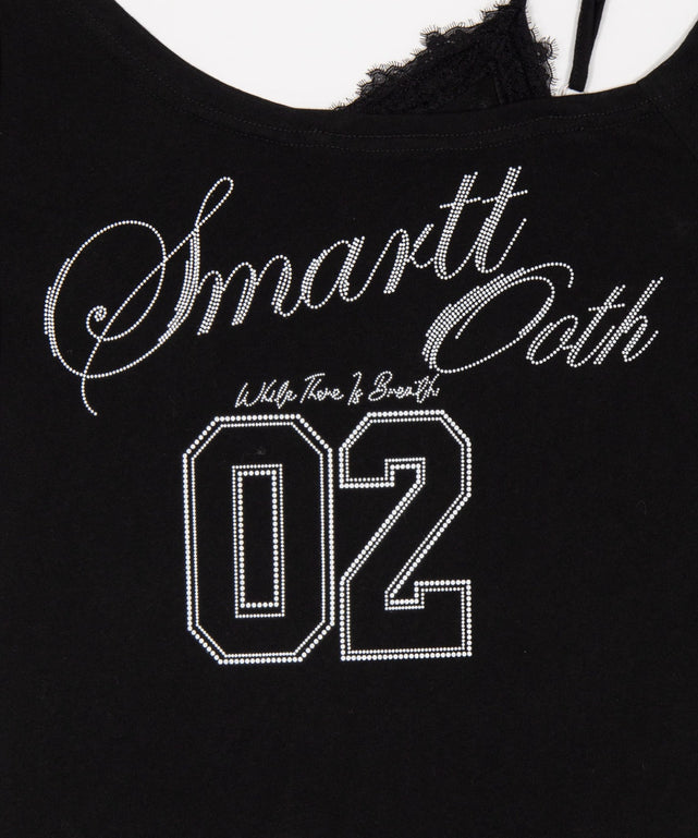 ワンショルダーナンバリングロゴT