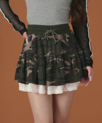 レースドッキングカモフラスカート