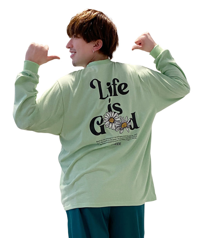 Life is goodロンT/グリーン