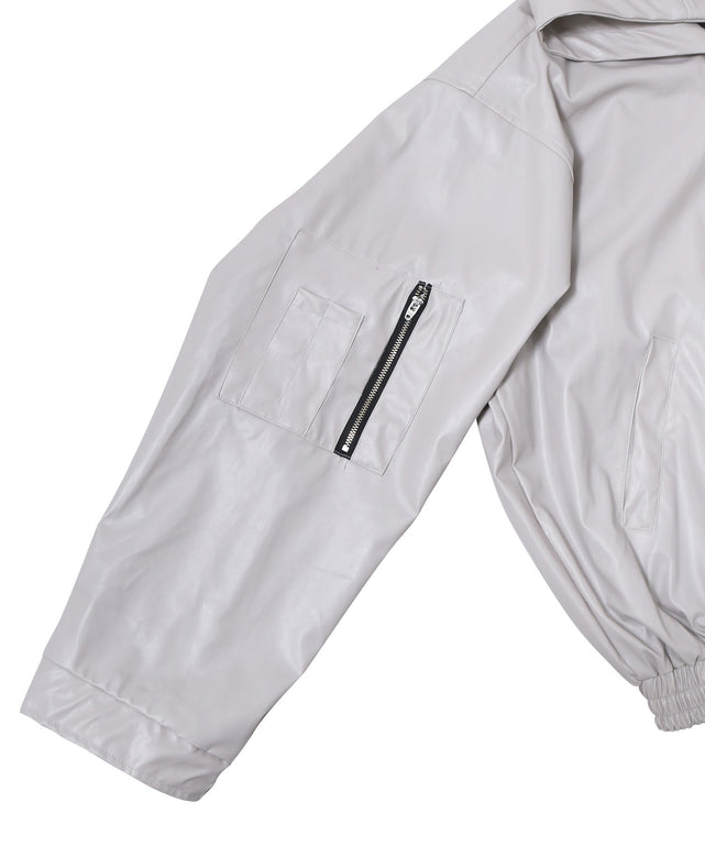 合皮フードブルゾン