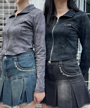 ブローチ付きダブルZIPロングスリーブトップス – WEGO ONLINE STORE