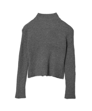 ブローチ付きZIPニット