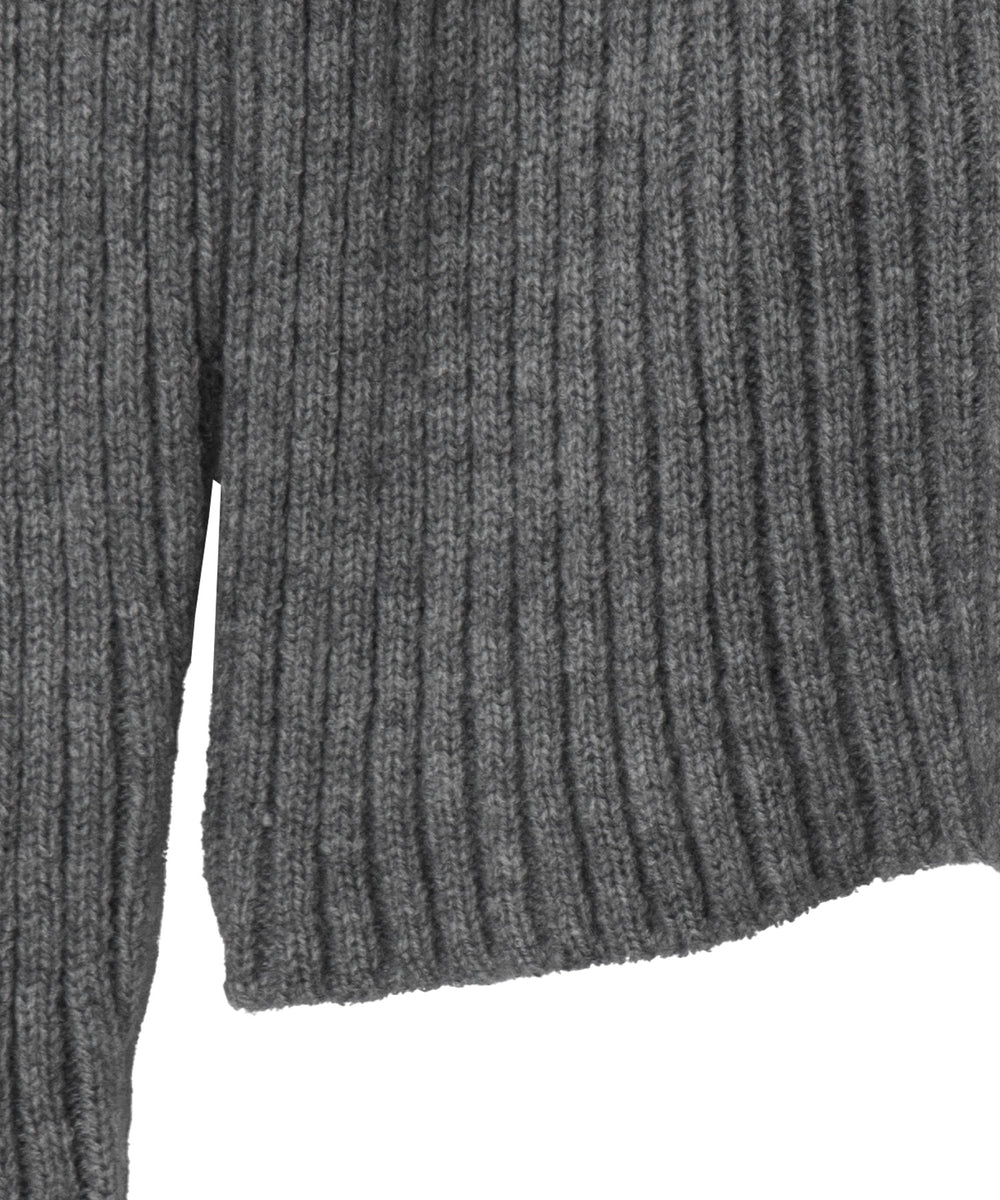 ブローチ付きZIPニット