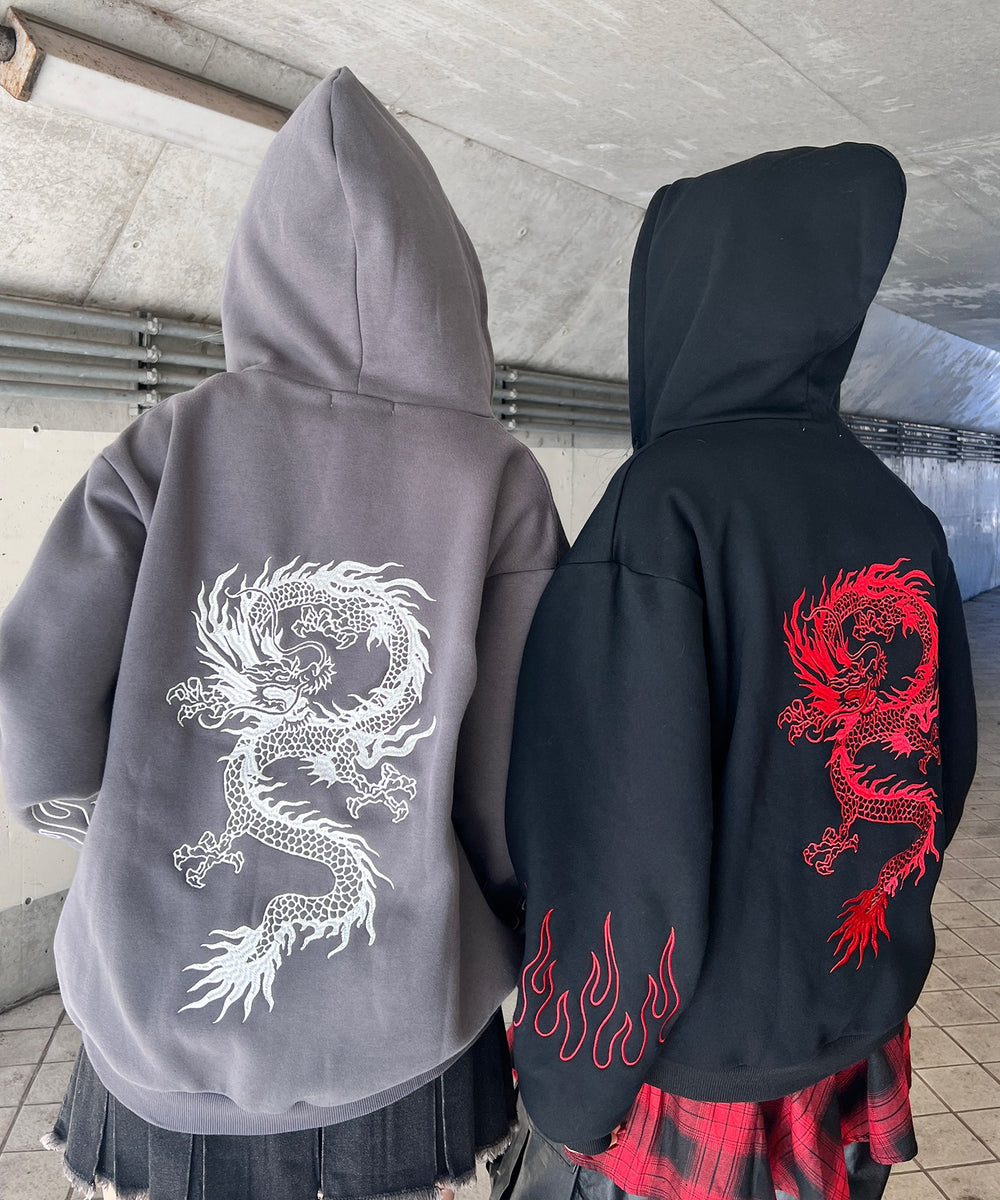 ドラゴン刺繍ビッグパーカー
