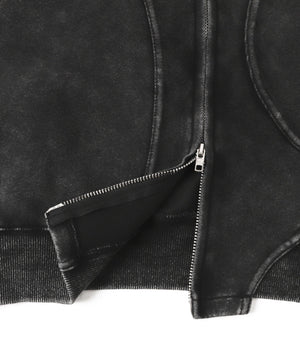 Y2KクロップドZIPパーカー