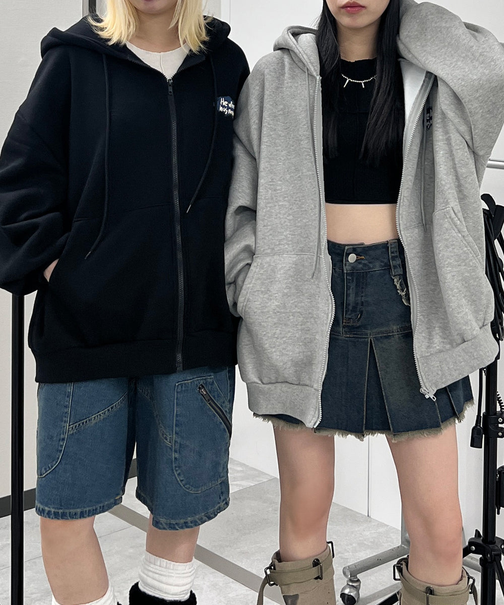 メッセージプリントZIPパーカー