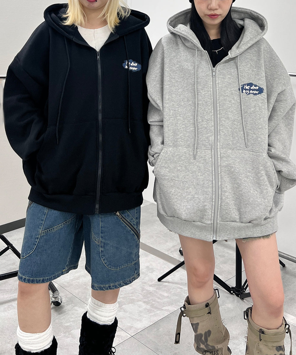 メッセージプリントZIPパーカー