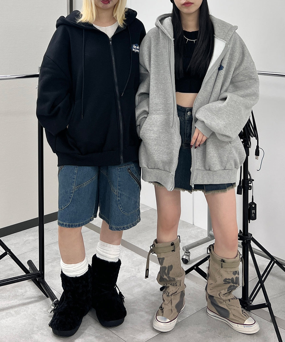 メッセージプリントZIPパーカー