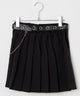 ベルト付きチェーンプリーツミニスカート
