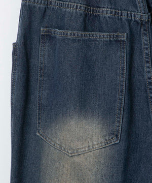 ワイドバギーダメージデニムパンツ