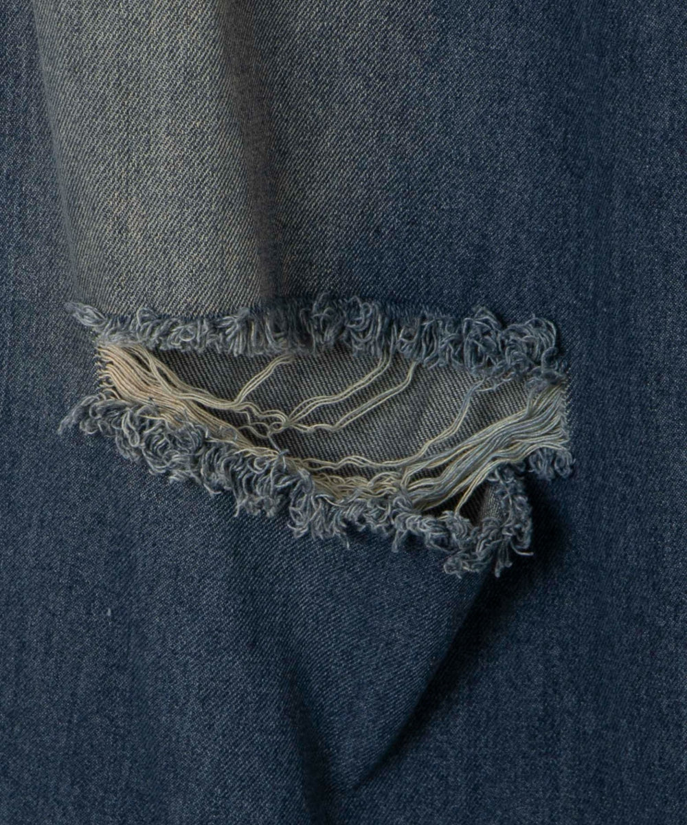 ワイドバギーダメージデニムパンツ