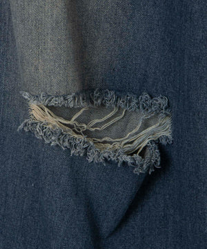 ワイドバギーダメージデニムパンツ