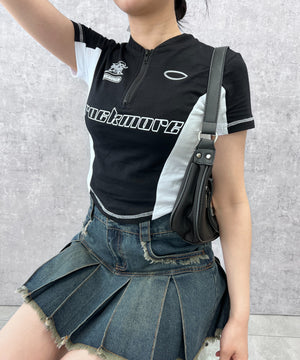 デニム中濃色 モデル：154㎝ S着用