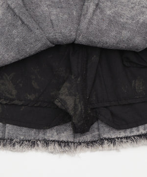 プリーツヘムフリンジデニムミニスカート《新色登場》