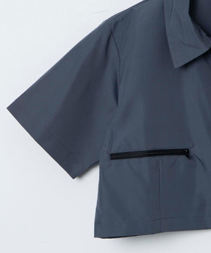 クロップドZIPデザインシャツ