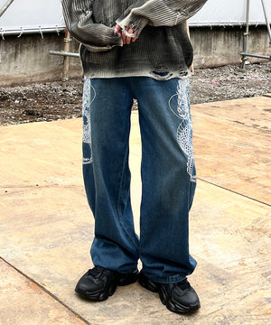 デニム中濃色 モデル：178㎝ L着用