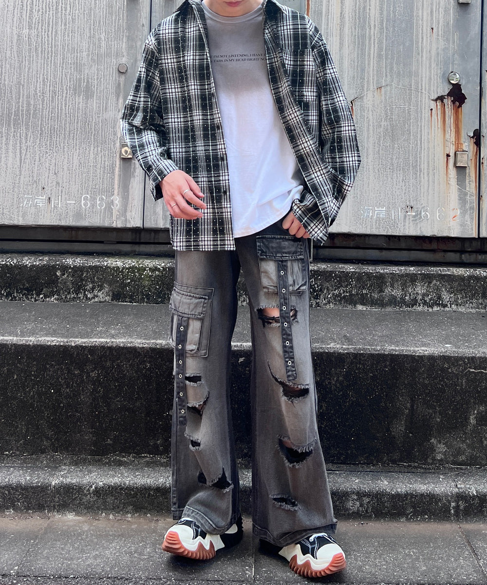 ブラックチェック モデル：178㎝ FREE着用