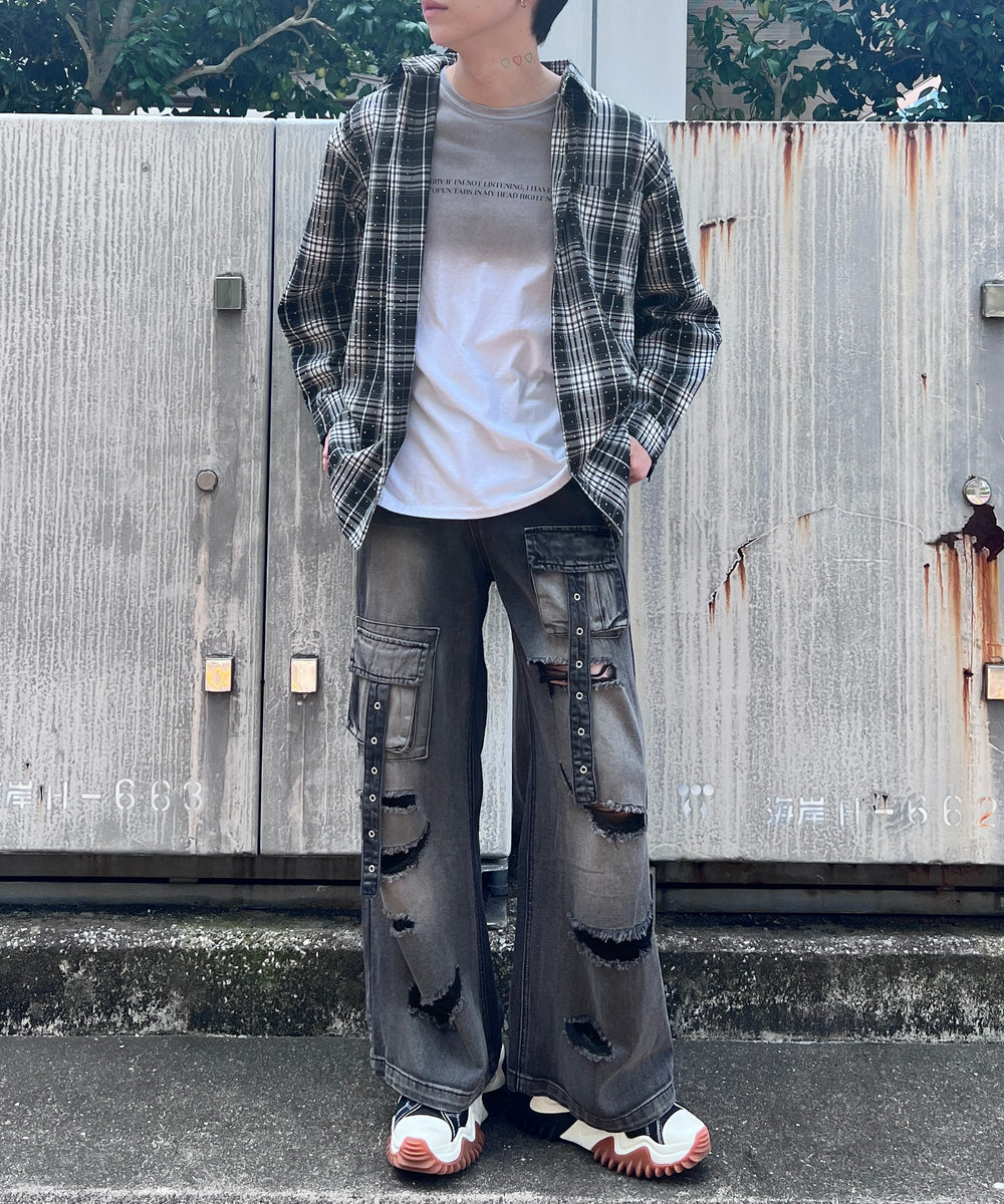 ブラックチェック モデル：178㎝ FREE着用