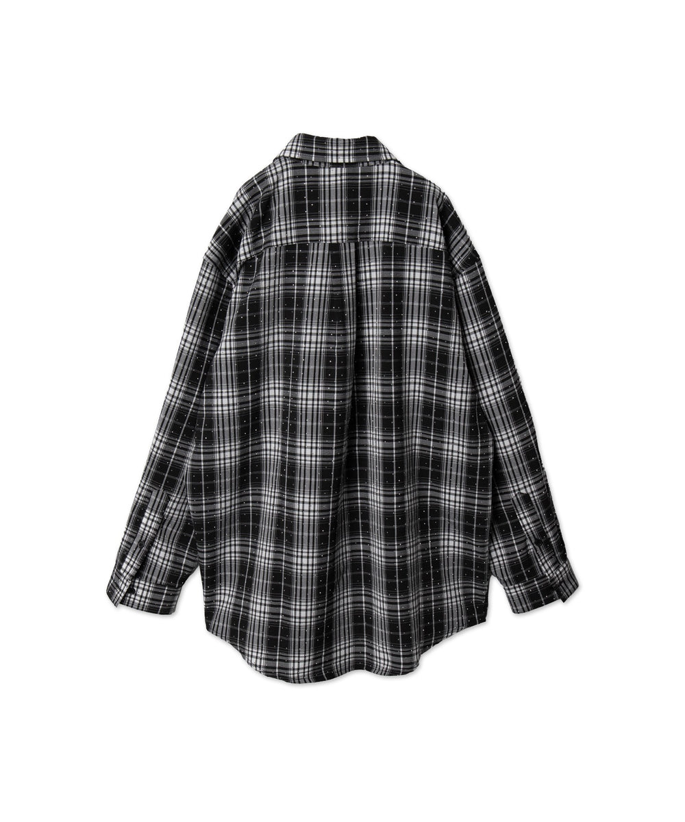 ビジューチェックシャツ