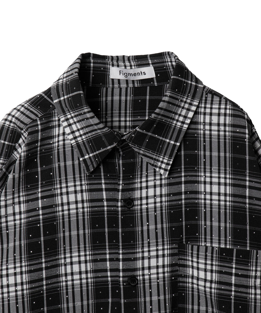 ビジューチェックシャツ