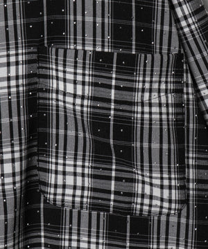 ビジューチェックシャツ