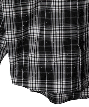 ビジューチェックシャツ