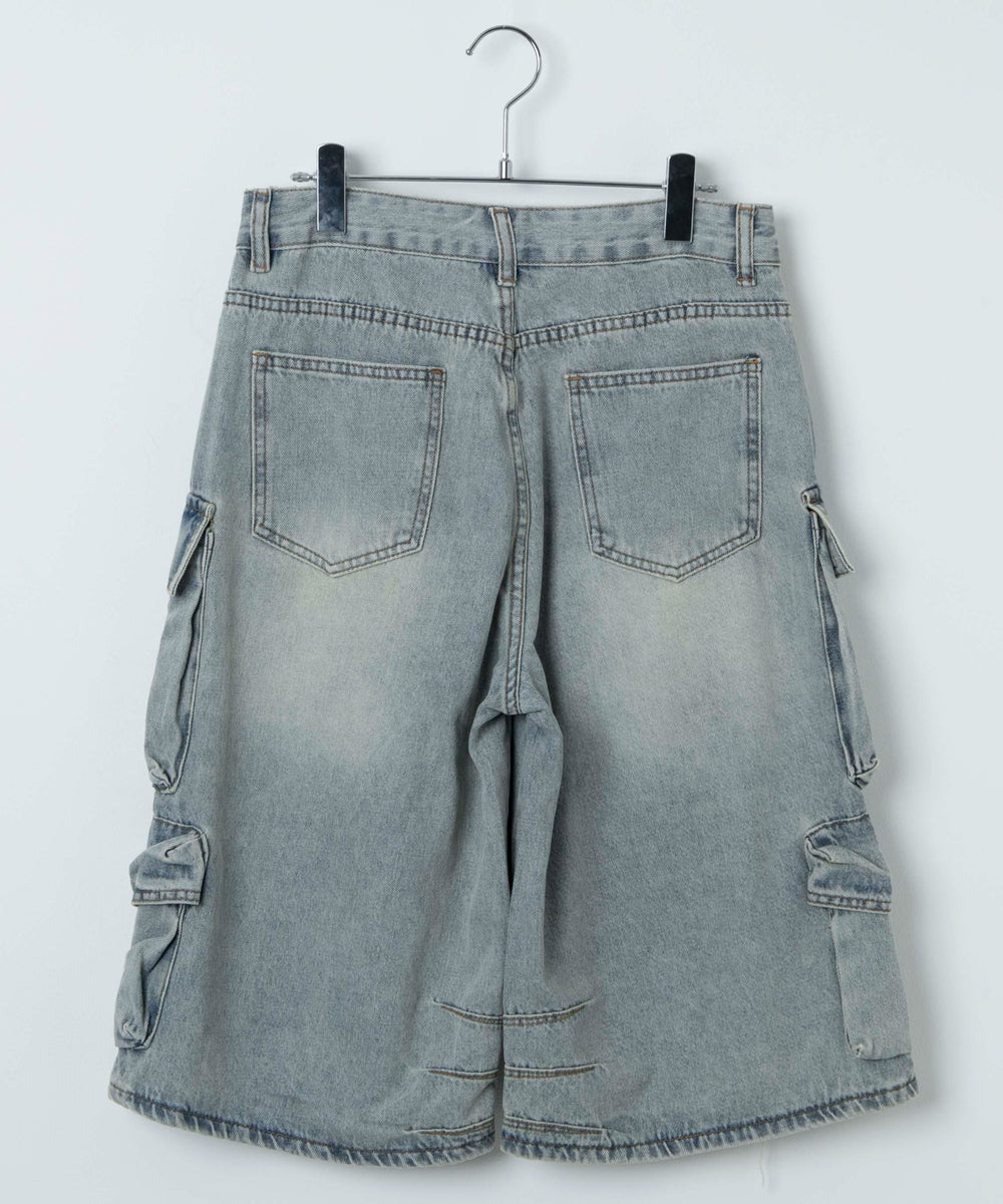 マルチカーゴデニムハーフパンツ