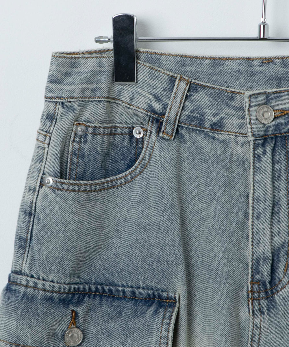 マルチカーゴデニムハーフパンツ