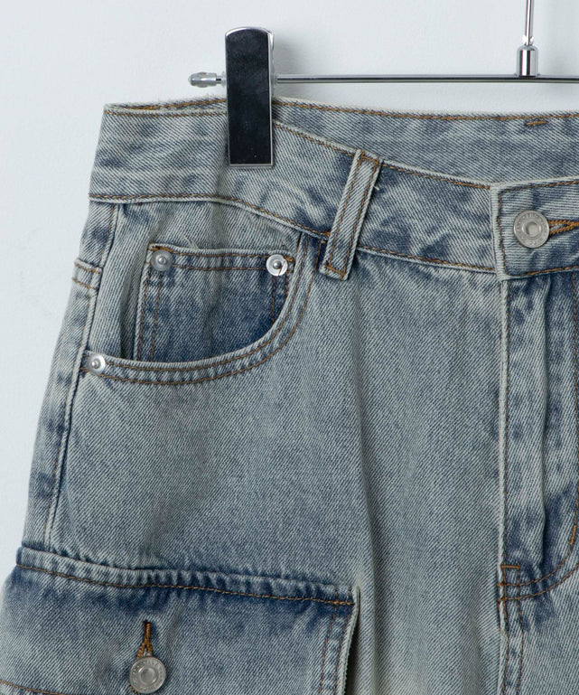 マルチカーゴデニムハーフパンツ