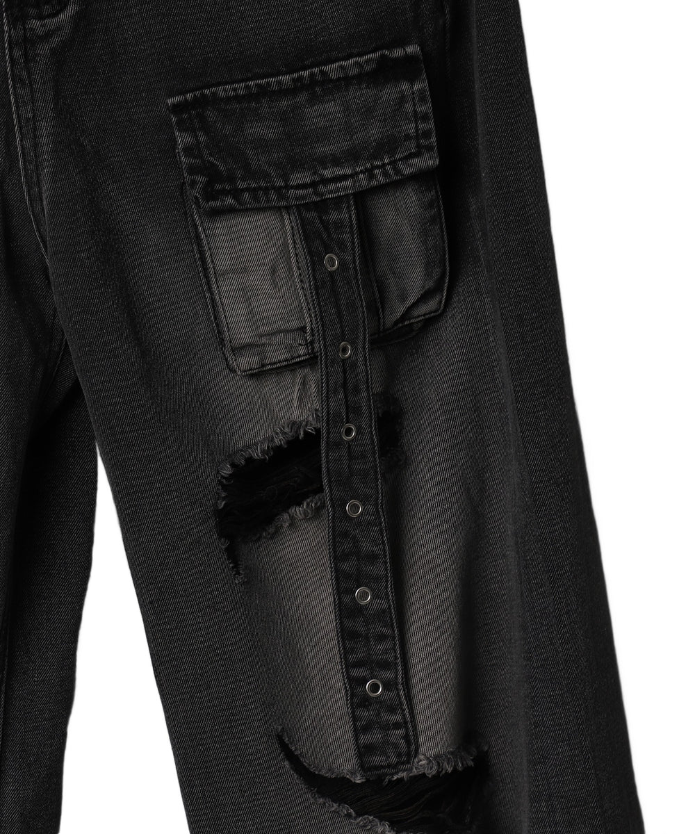 デストロイパンクバギーデニムパンツ