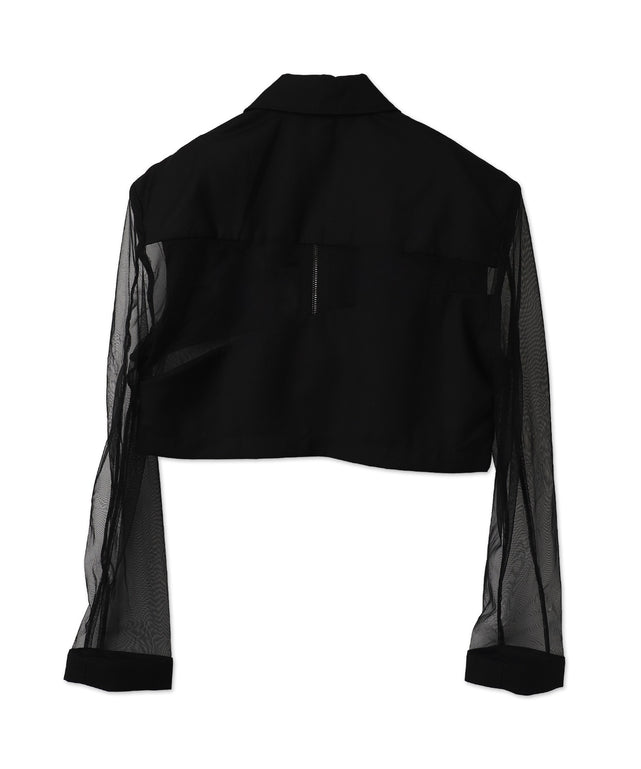 オーガンジースリーブデザインシャツ