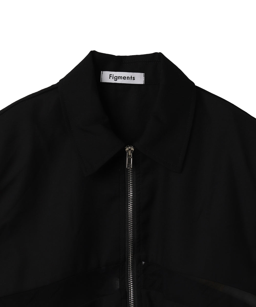 オーガンジースリーブデザインシャツ