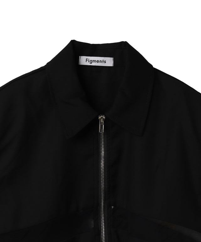 オーガンジースリーブデザインシャツ