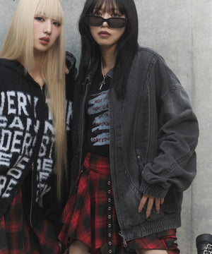 80'sライクデニムボンバーブルゾン