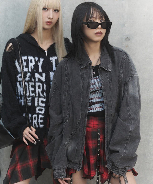 80'sライクデニムボンバーブルゾン