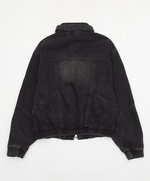 80'sライクデニムバイカーブルゾン
