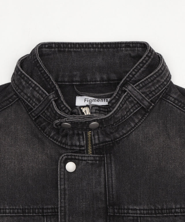 80'sライクデニムバイカーブルゾン