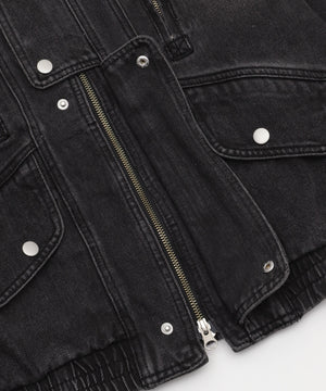 80'sライクデニムバイカーブルゾン