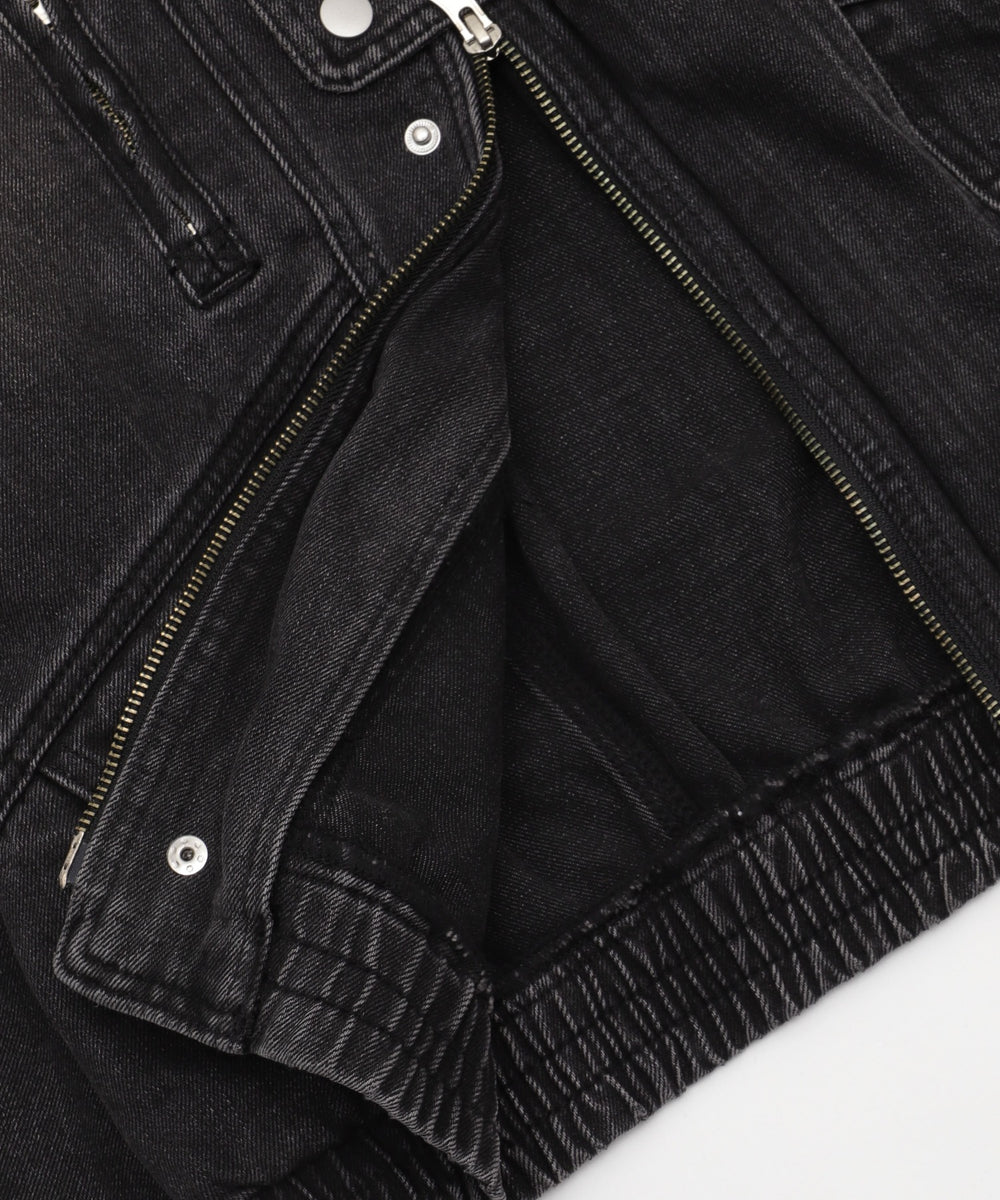 80'sライクデニムバイカーブルゾン