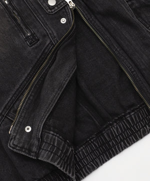 80'sライクデニムバイカーブルゾン