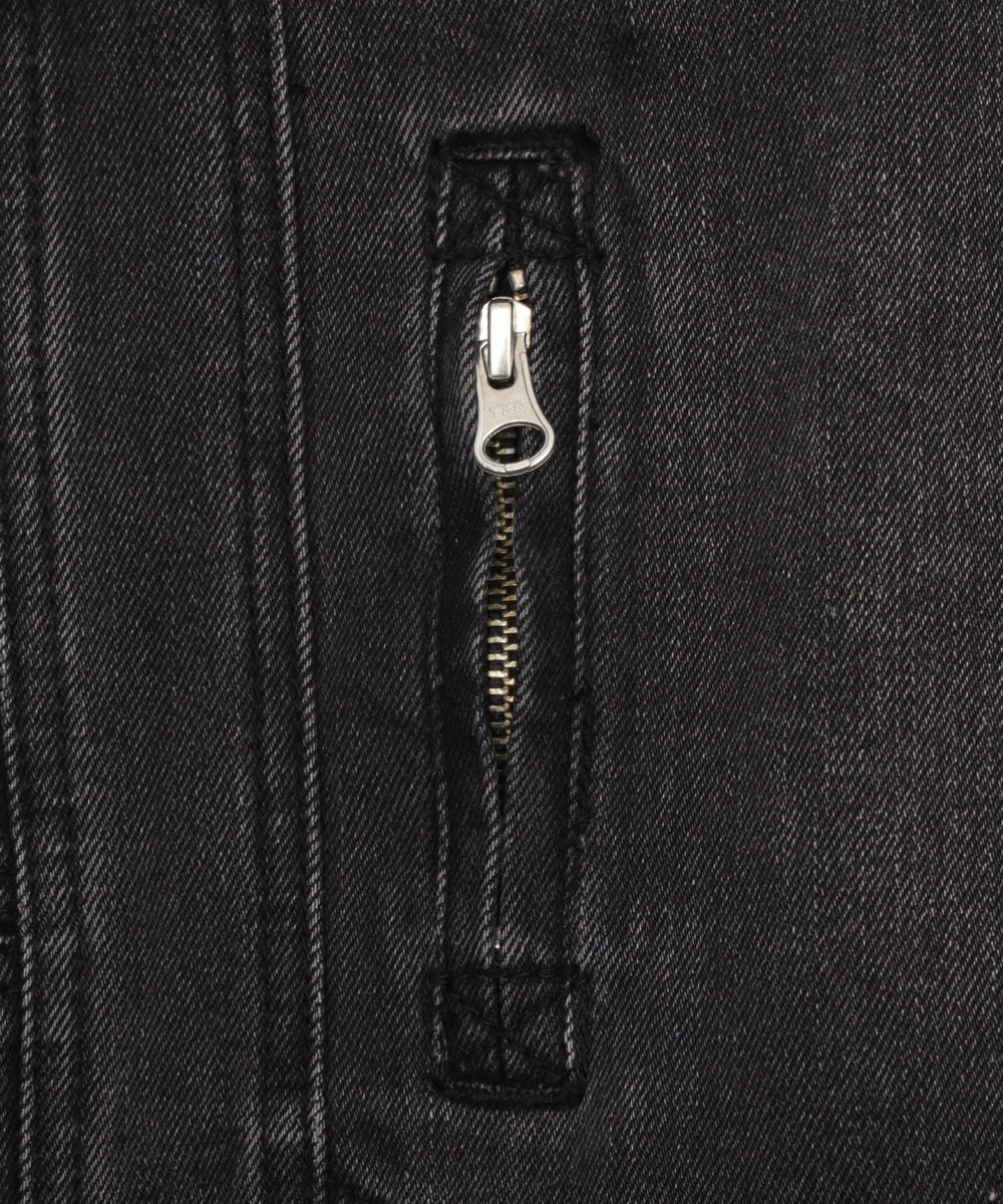 80'sライクデニムバイカーブルゾン