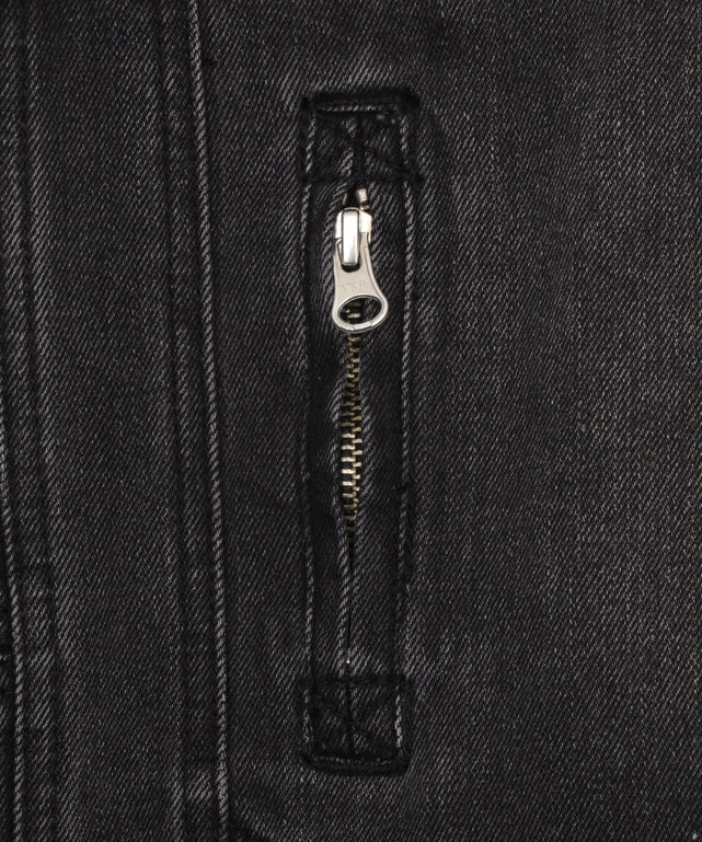 80'sライクデニムバイカーブルゾン