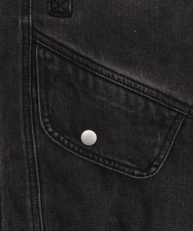 80'sライクデニムバイカーブルゾン