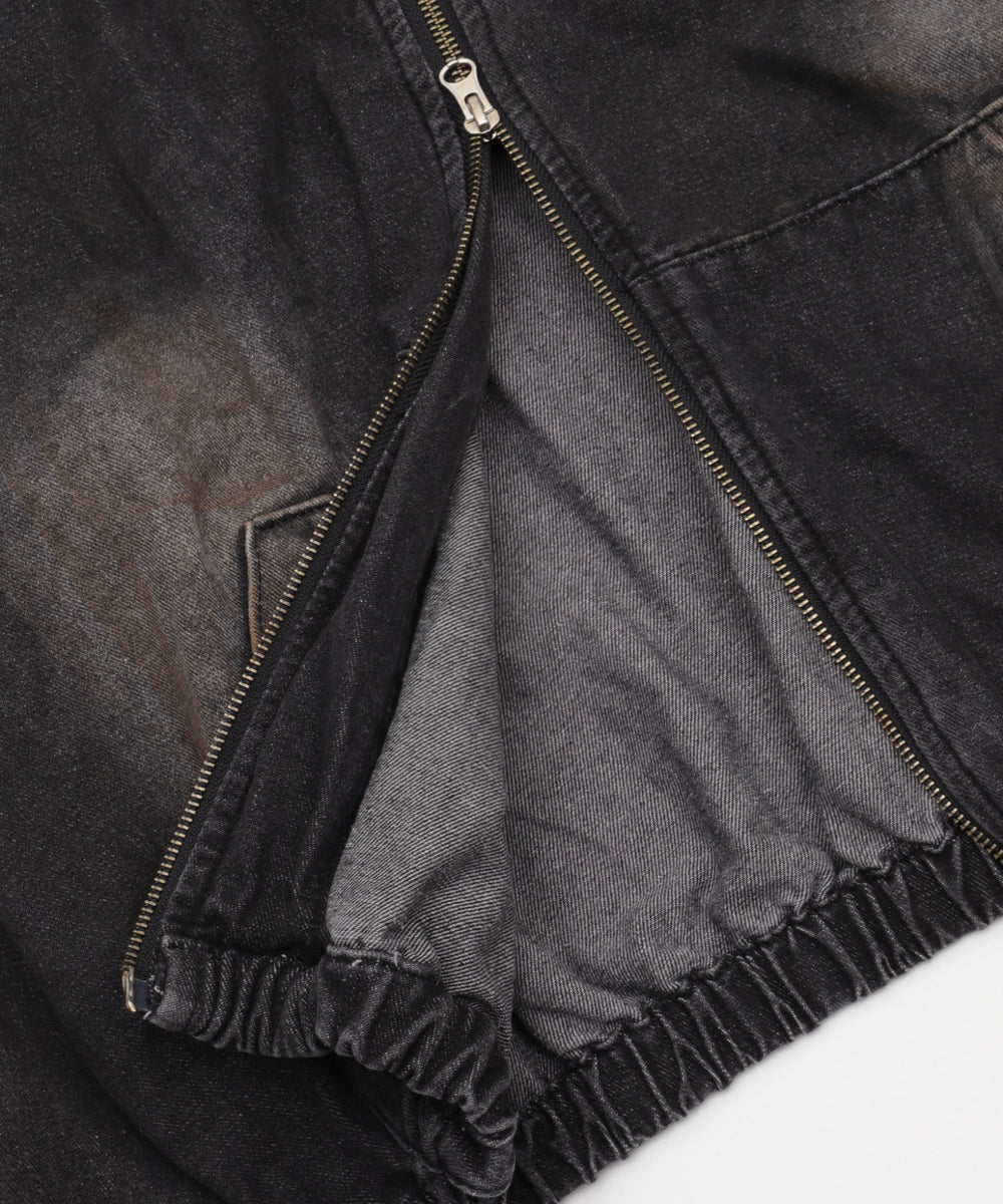 ダスティフードデニムブルゾン