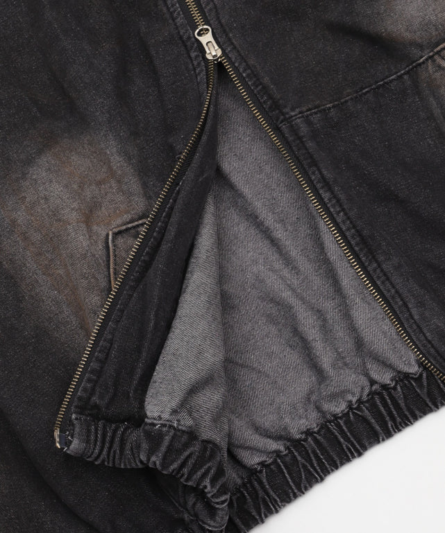 ダスティフードデニムブルゾン