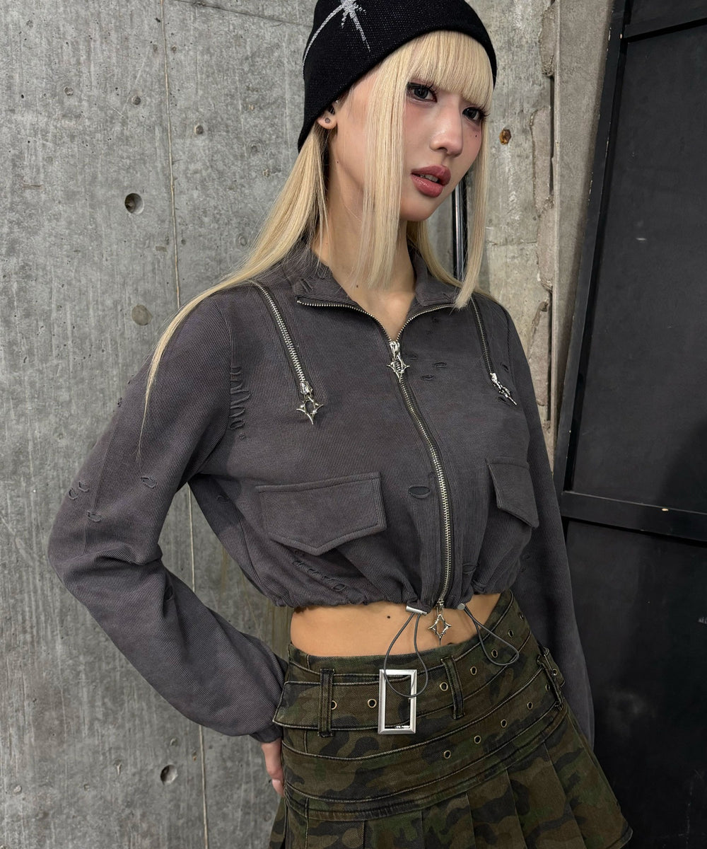 クロップドショルダーZIPトップ – WEGO ONLINE STORE