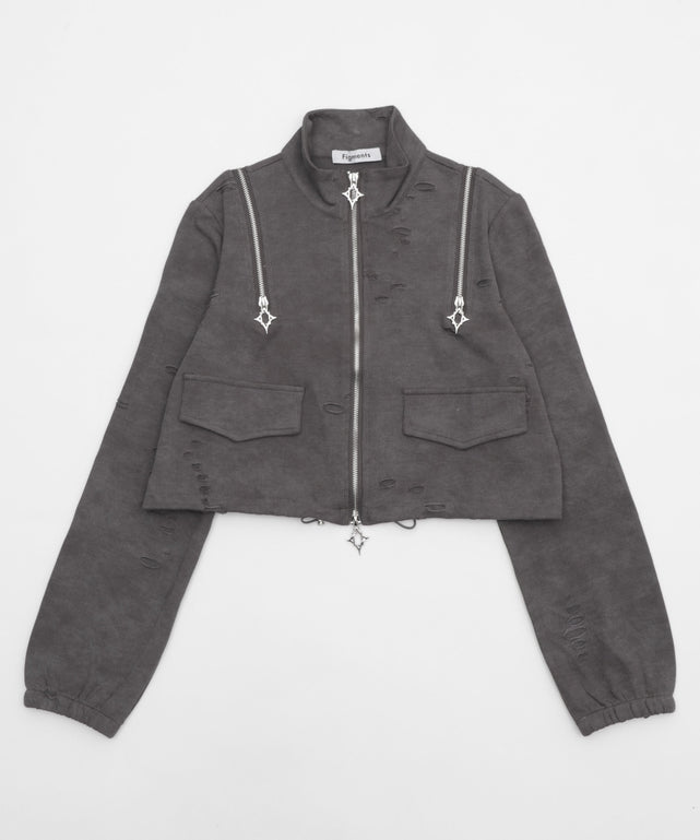 新品タグ付き　LOHEN フォルムショルダー　クロップド ジャケット クロップドショルダーZIPトップ – WEGO ONLINE STORE