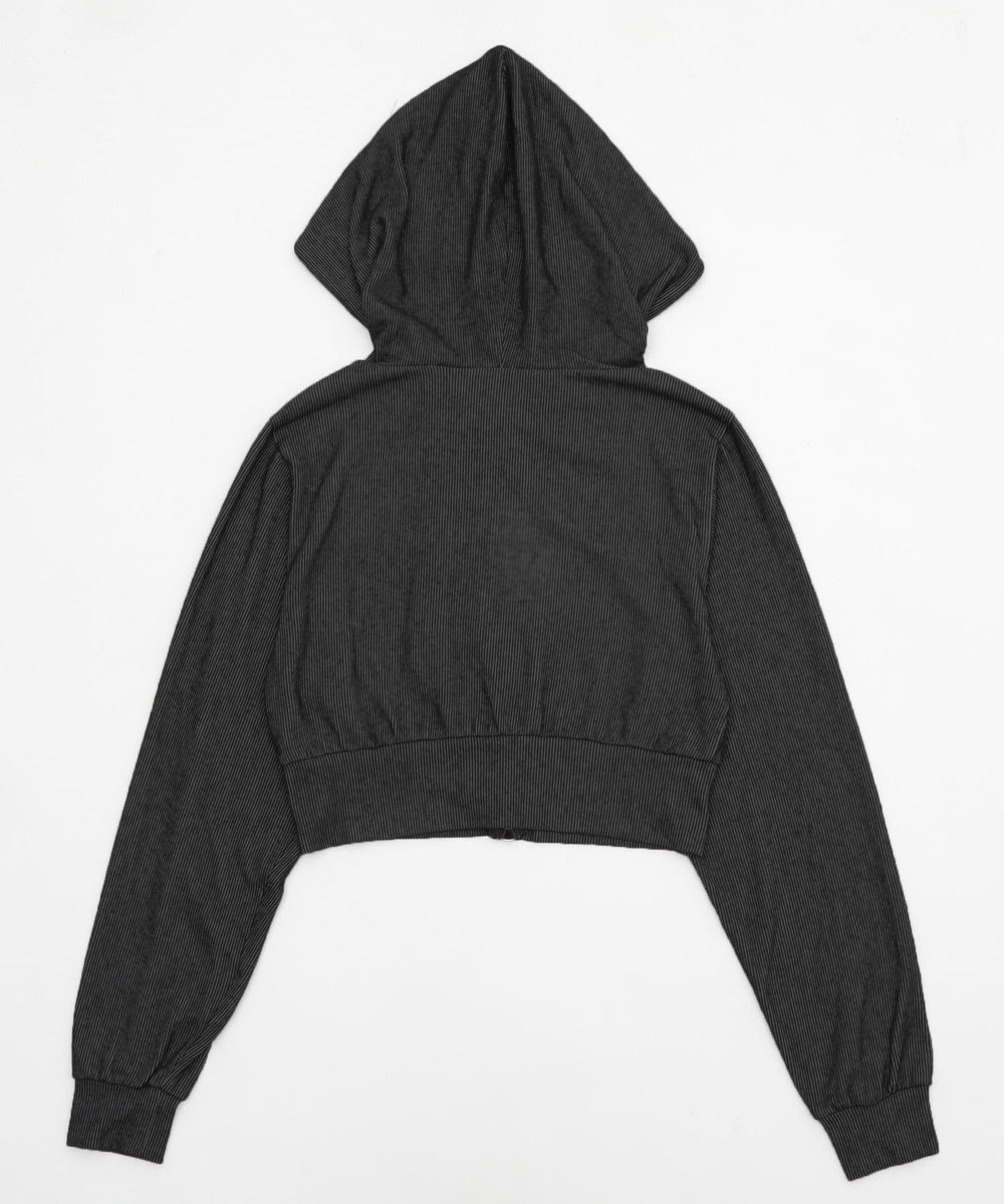 リブニットショートダブルZIPパーカー